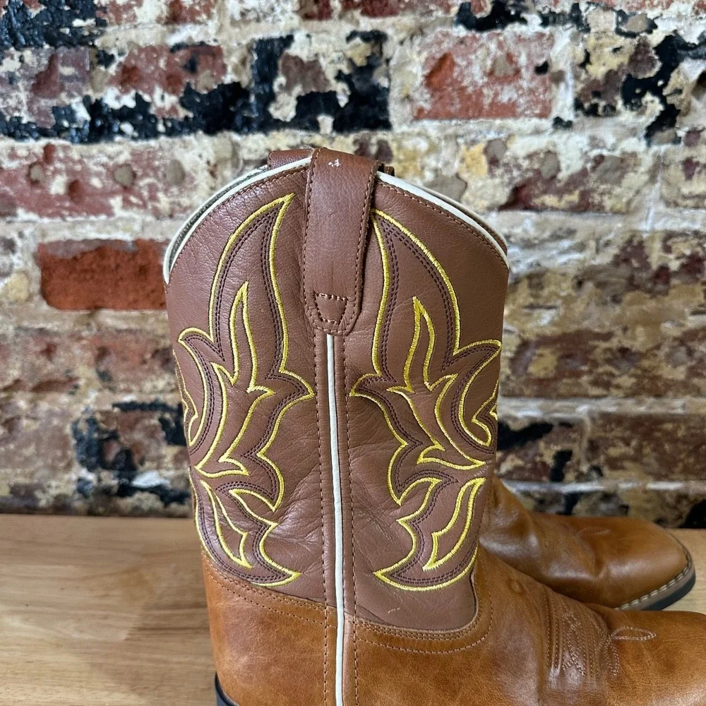 Cowboy Legend Youth 7 Brown Western Cowboy Boots Square Toe 1037-30K-CTR
